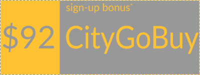 CityGoBuy welcome bonus coupon, right orientation