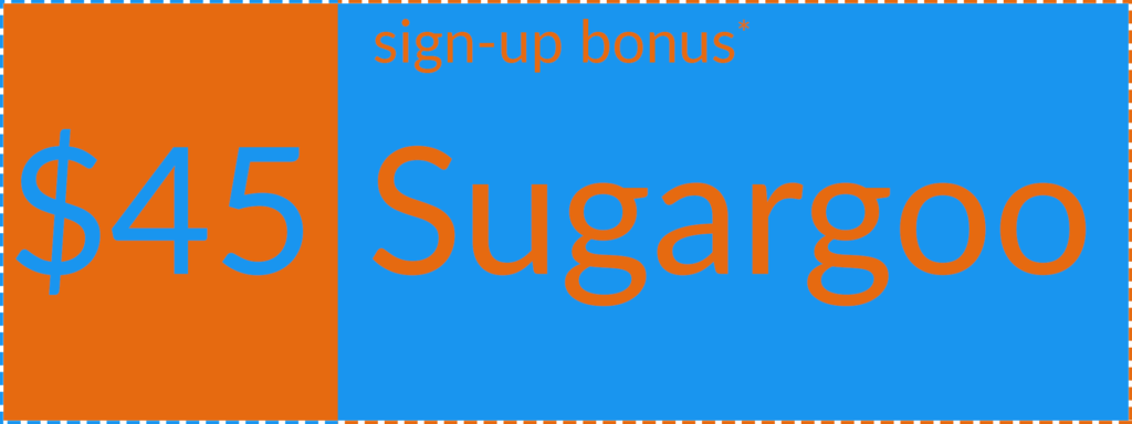 Sugargoo welcome bonus coupon, right orientation