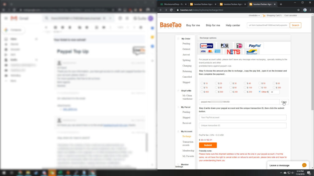 Basetao Paypal Address