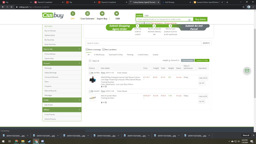 Cssbuy shipment preparation