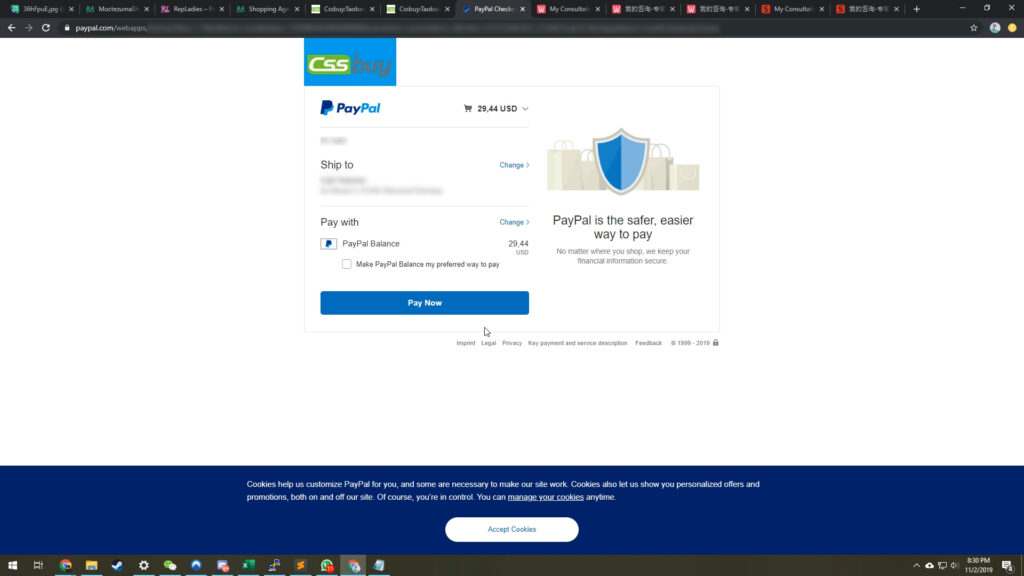Cssbuy Paypal payment