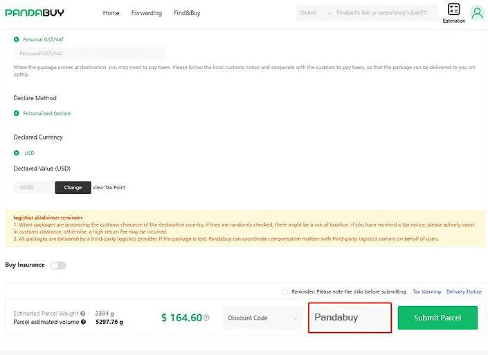 Pandabuy Shipping Calculator